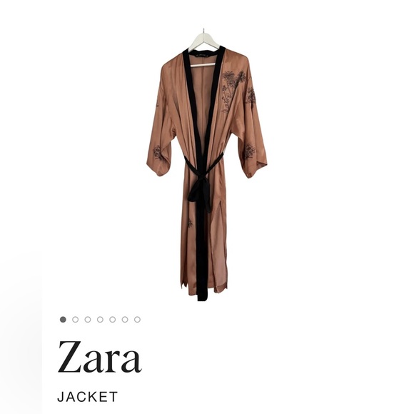 RARE ZARA LONG KIMONO ROBE COAT - Picture 1 of 6
